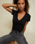 Nation Ltd Clothing Blair Ultra Deep V in Black