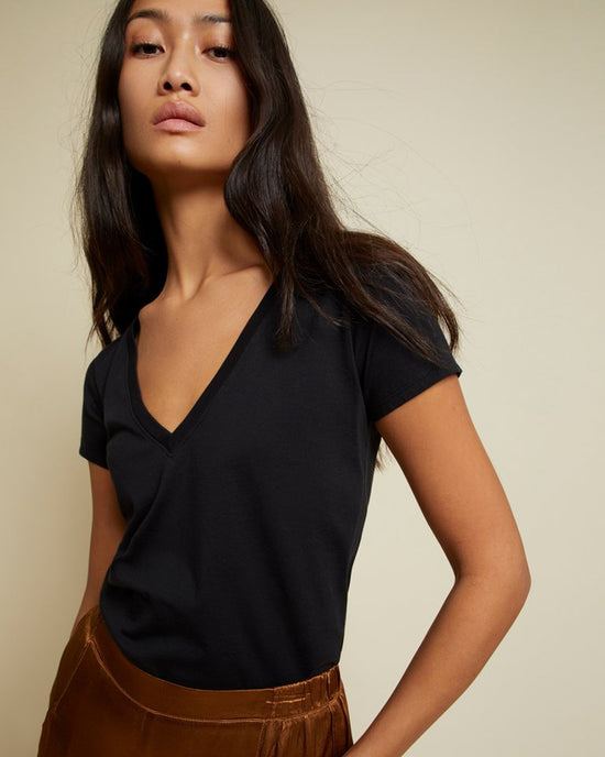 Nation LTD Blair Ultra Deep V in Black 