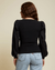 Nation LTD Clothing Della Smocked Combo Tee in Jet Black
