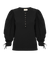 Nation LTD Clothing Dixie Poplin Sleeve Henley in Jet Black