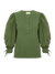 Nation LTD Clothing Dixie Poplin Sleeve Henley in Sea Green