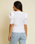 Nation Ltd Clothing Jillian Bold Shoulder V Neck in White