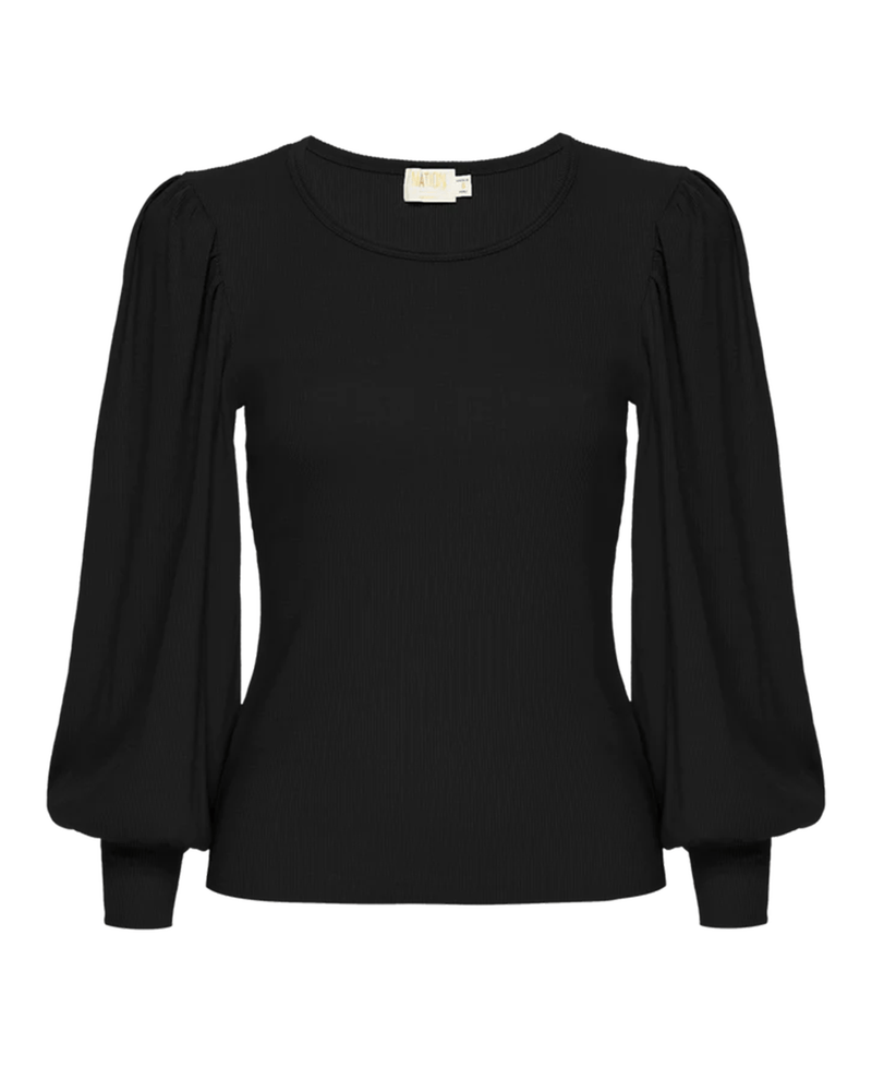 Nation LTD Clothing Katrina Puff Sleeve Tee in Jet Black