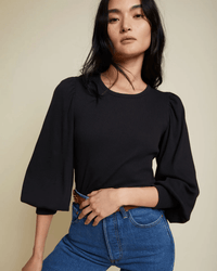Nation LTD Clothing Katrina Puff Sleeve Tee in Jet Black