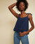 Nation LTD Clothing Lottie Tied Swing Top in French Navy