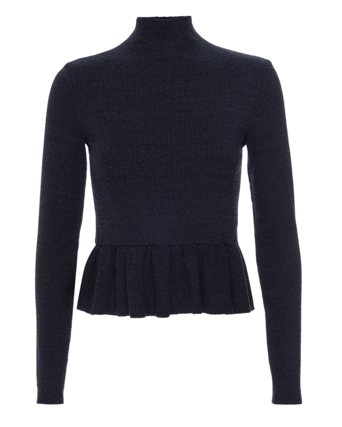 Nation LTD Clothing Raya Peplum Turtleneck in Jet Black
