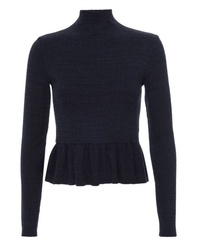 Nation LTD Clothing Raya Peplum Turtleneck in Jet Black