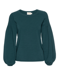 Nation LTD Clothing Sabine Crew w/ Shoulder Detail in Deep Teal