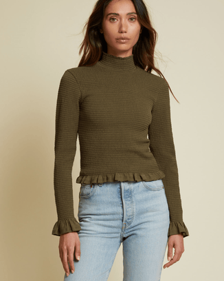 Nation LTD Clothing Yael Open Back Turtleneck in Ozark