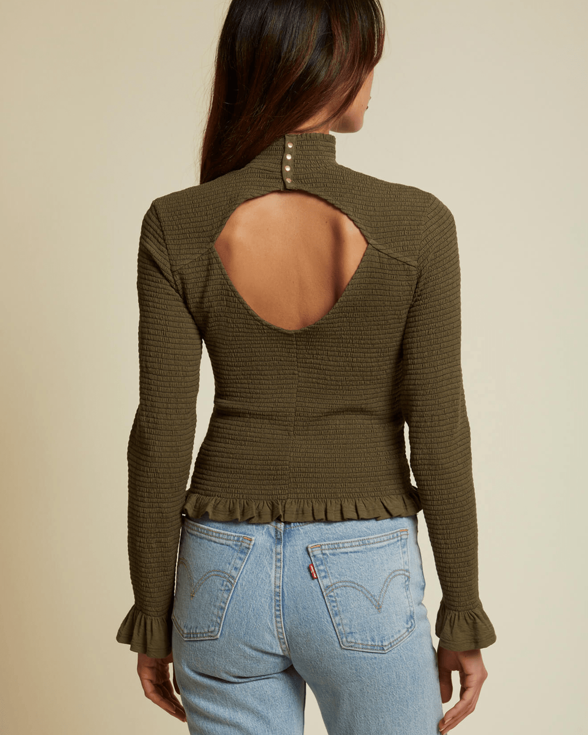 Nation LTD Clothing Yael Open Back Turtleneck in Ozark