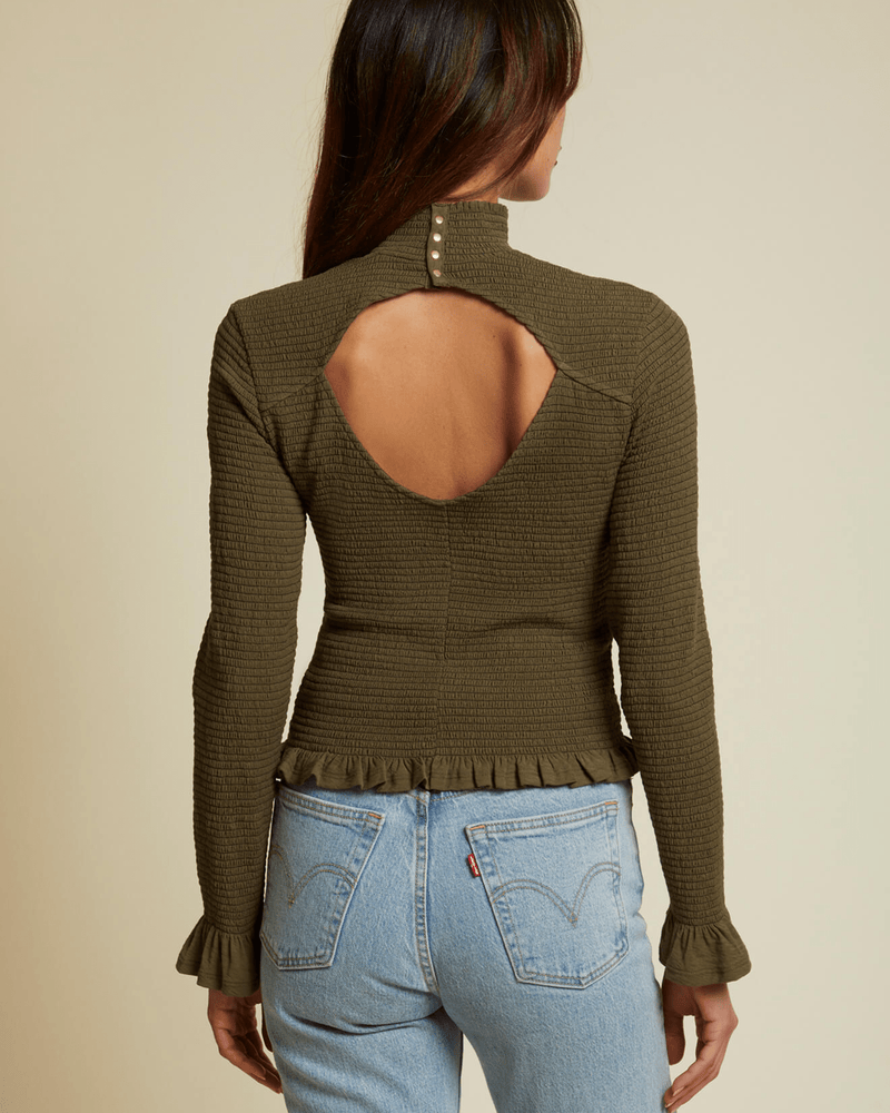 Nation LTD Clothing Yael Open Back Turtleneck in Ozark