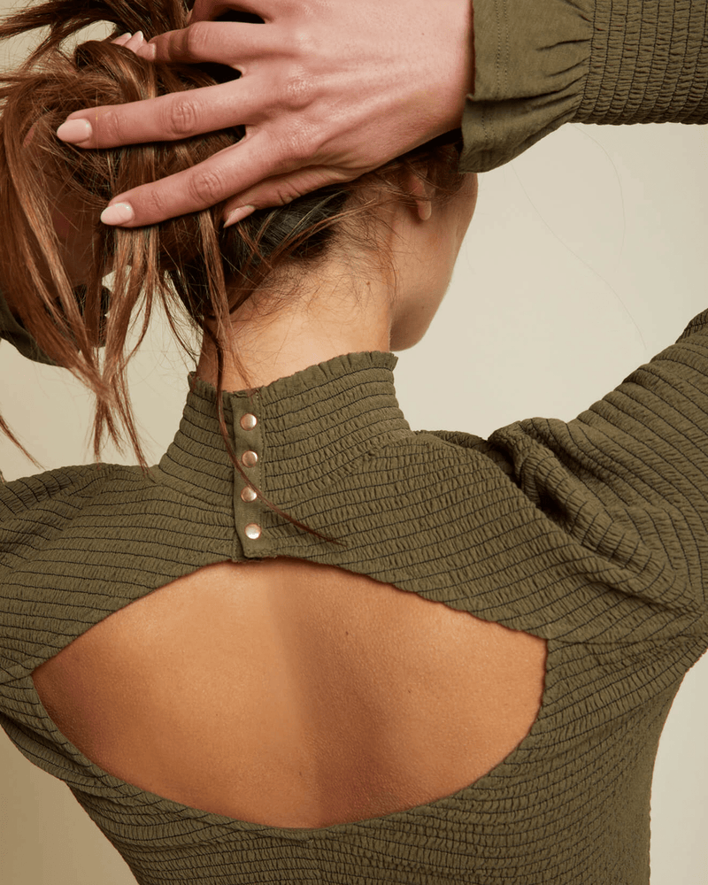 Nation LTD Clothing Yael Open Back Turtleneck in Ozark