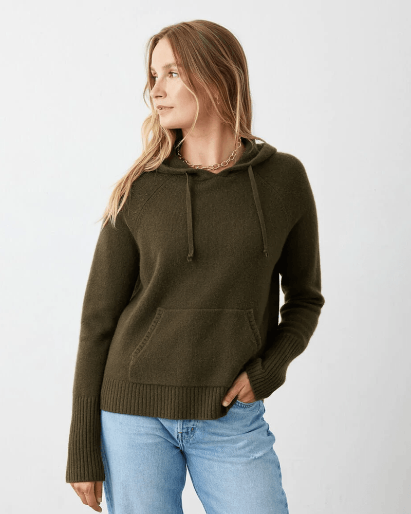 Not Monday Clothing Alex Cashmere Hoodie in Army