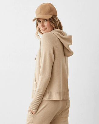 Not Monday Clothing Alex Cashmere Hoodie in Camel