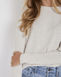 Not Monday Clothing Asher Cashmere Crewneck in Light Grey