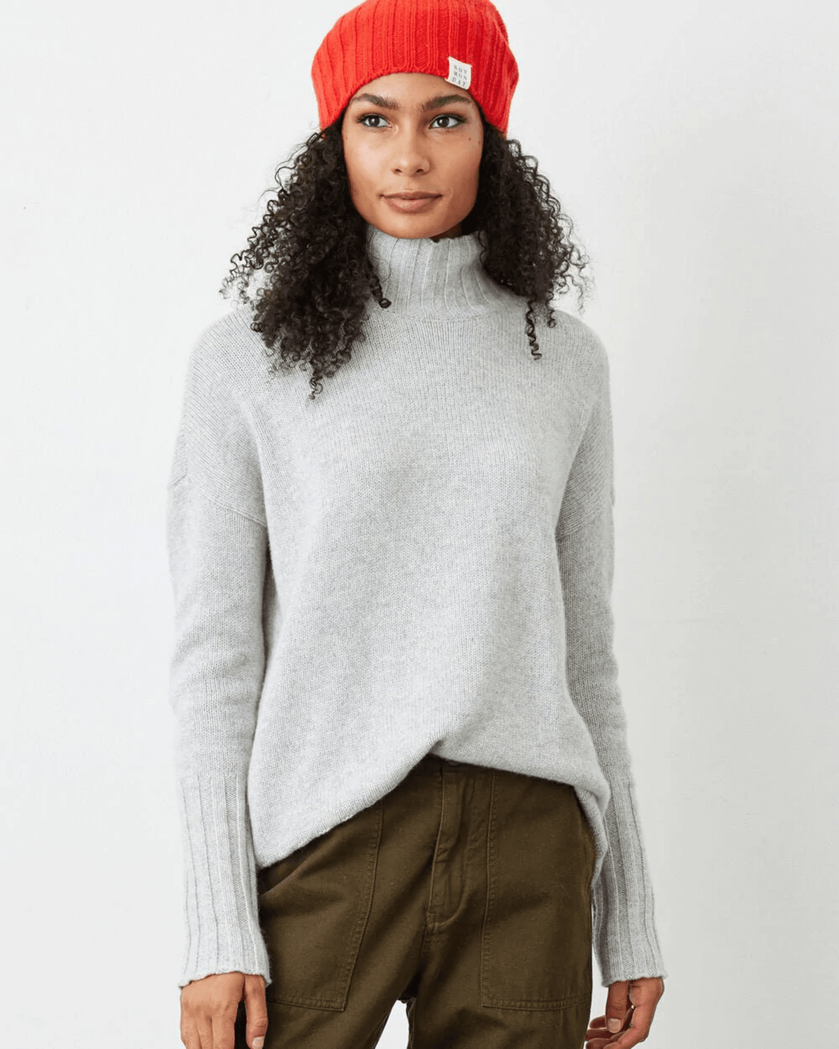 Not Monday Clothing Elsie Cashmere Turtlneck in Grey