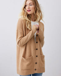 Not Monday Clothing Francesca Cardigan in Camel