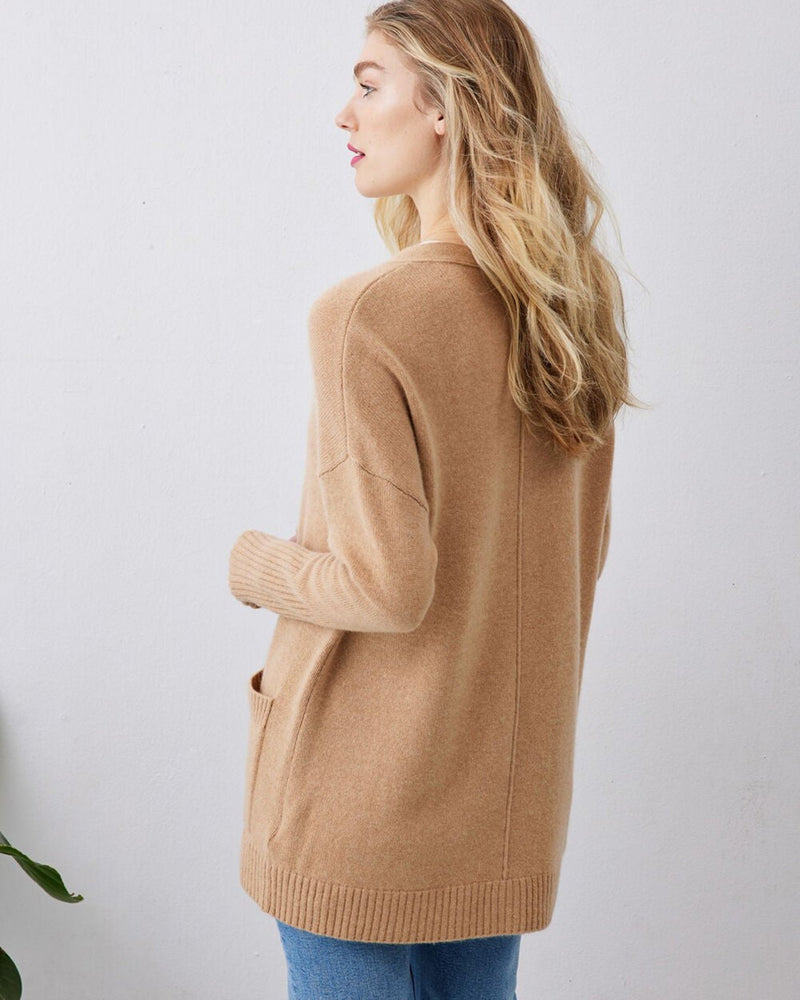 Not Monday Clothing Francesca Cardigan in Camel