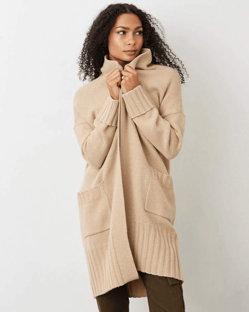 Not Monday Clothing Marlowe Cashmere Cardigan in Camel