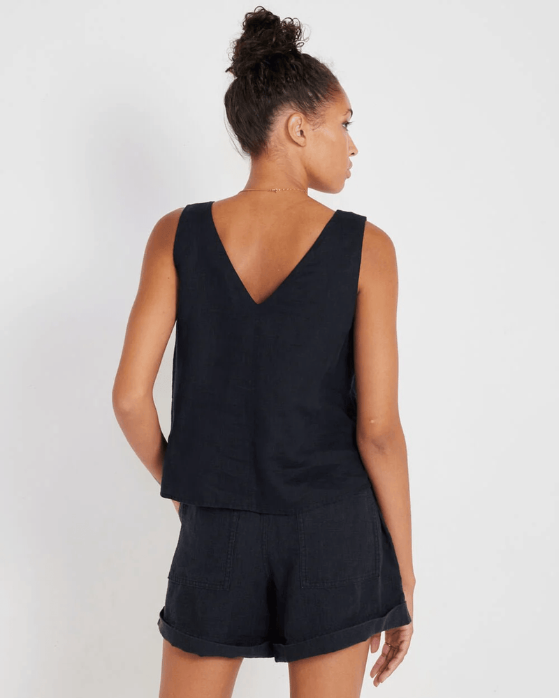 Not Monday Clothing Palmer Linen Short in Black