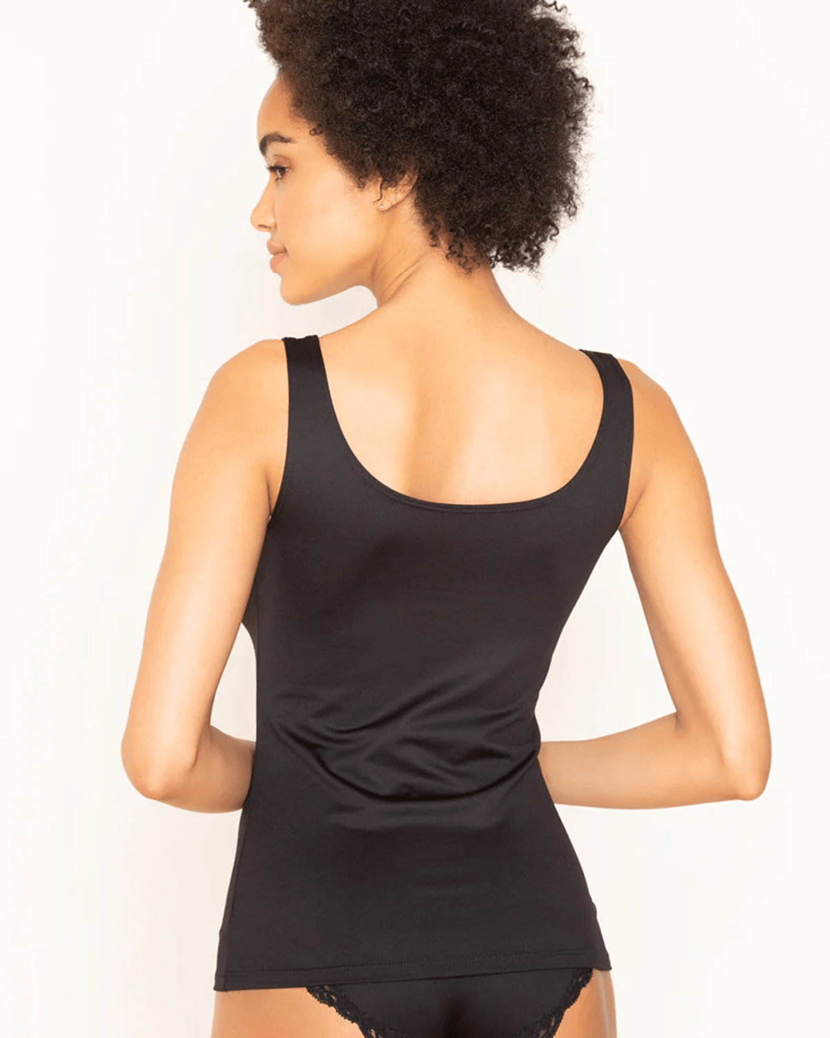Only Hearts Clothing Del Low Back Tank in Black