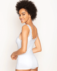 Only Hearts Clothing Del w/ Lace Deep V Tank in White