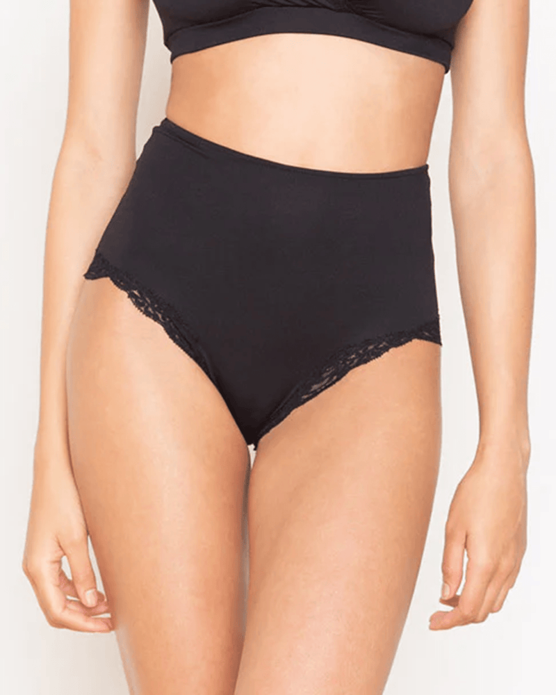 Only Hearts Lingerie Del w/ Lace High Cut Brief in Black
