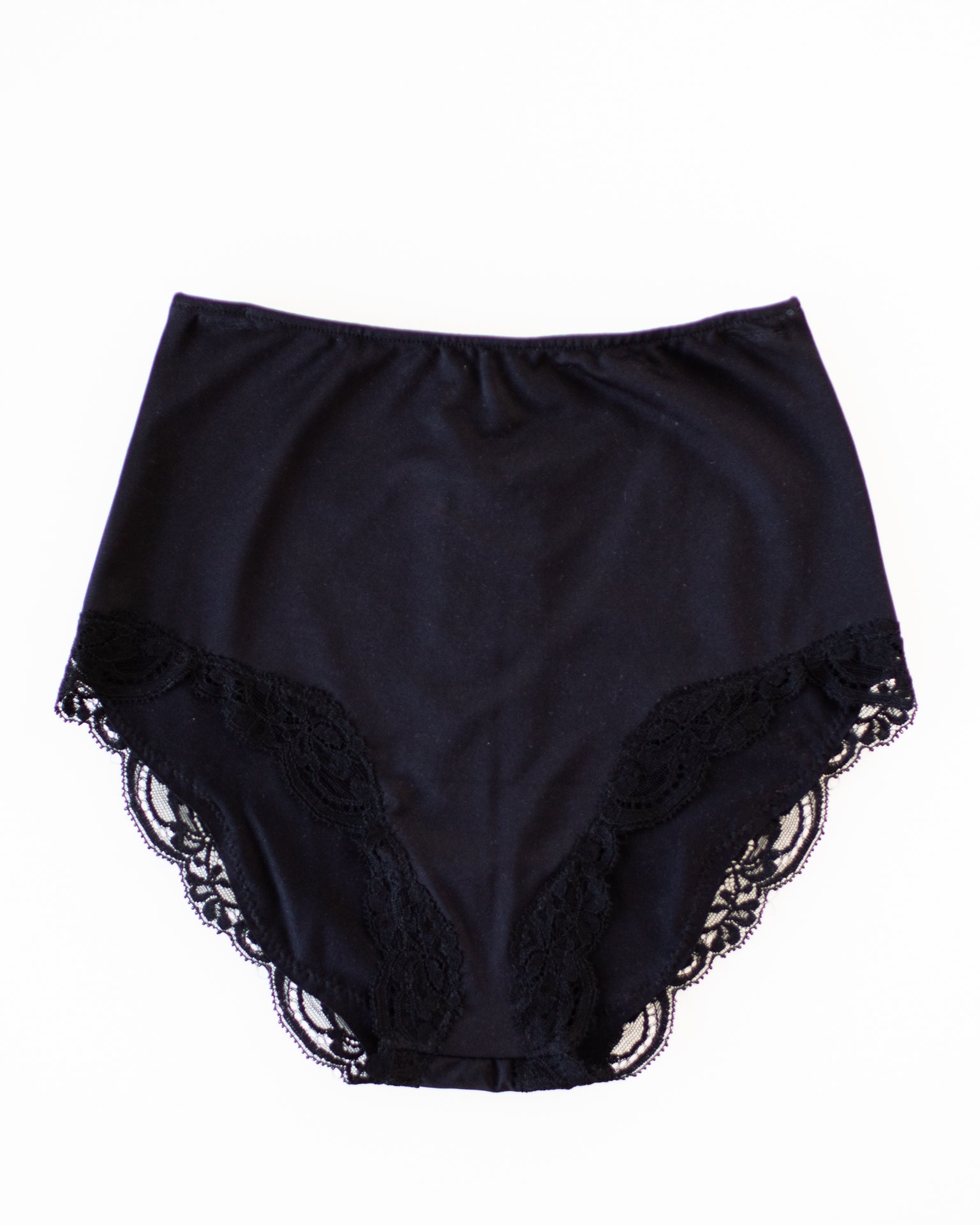 High waist cotton lace panty briefs