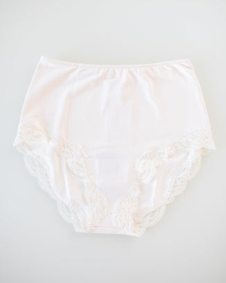 Only Hearts Lingerie Del w/ Lace High Cut Brief in Cream