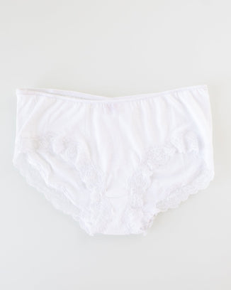 Only Hearts Lingerie Org Cttn w/ Lace Hipster in White