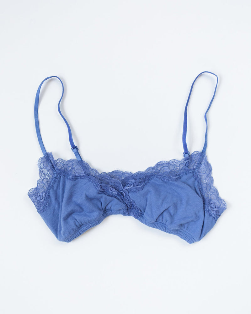 Only Hearts Lingiere Organic Cotton Wrap Bralette in Blu Smoke