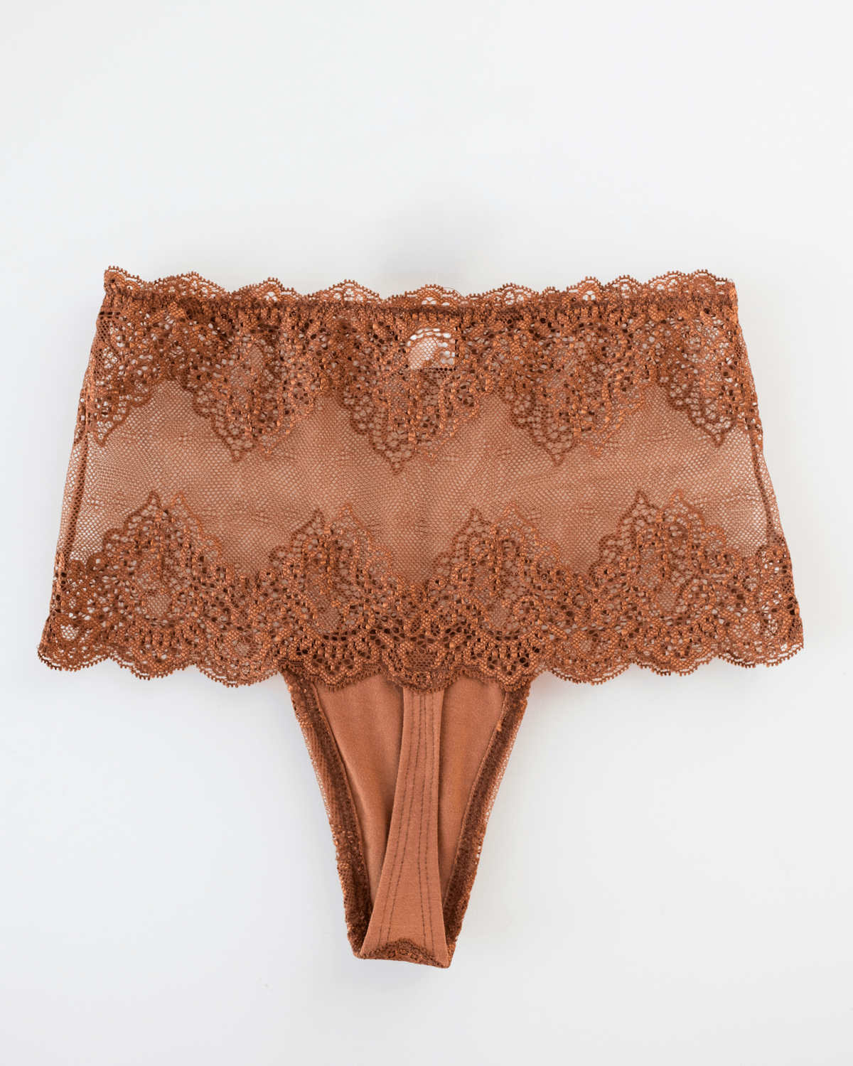 Only Hearts Lingerie SF w/ Lace Hi-Waist Thong in Fox