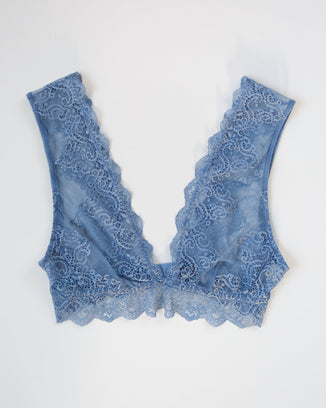 Only Hearts Clothing SF w/ Lace Tank Bralette in Blue Smoke