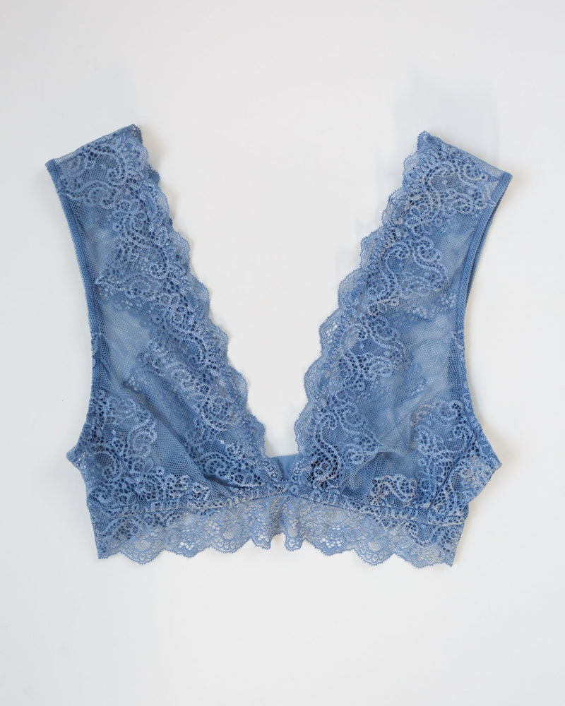 Only Hearts Clothing SF w/ Lace Tank Bralette in Blue Smoke