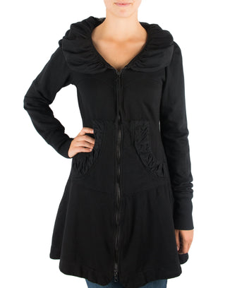 Long Cloak Hoodie in Black