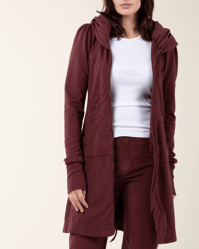 Prairie Underground Clothing Long Cloak Hoodie in Dahlia