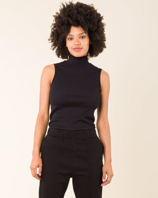 Prairie Underground Clothing Sleeveless Mockneck in Black