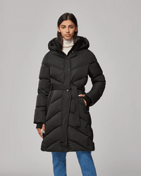 Soia & Kyo Outerwear Bryanna Semi-Fitted Knee-Length Puffer in Black
