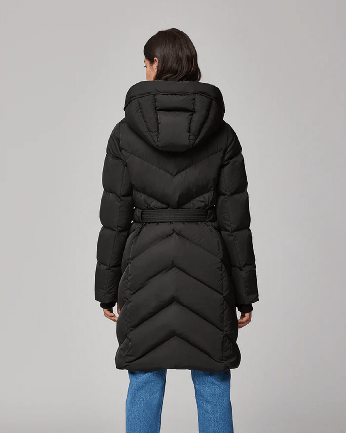Soia & Kyo Outerwear Bryanna Semi-Fitted Knee-Length Puffer in Black