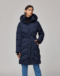 Soia & Kyo Outerwear Bryanna Semi-Fitted Knee-Length Puffer in Lapis