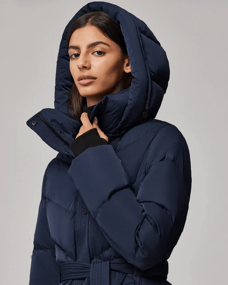 Soia & Kyo Outerwear Bryanna Semi-Fitted Knee-Length Puffer in Lapis