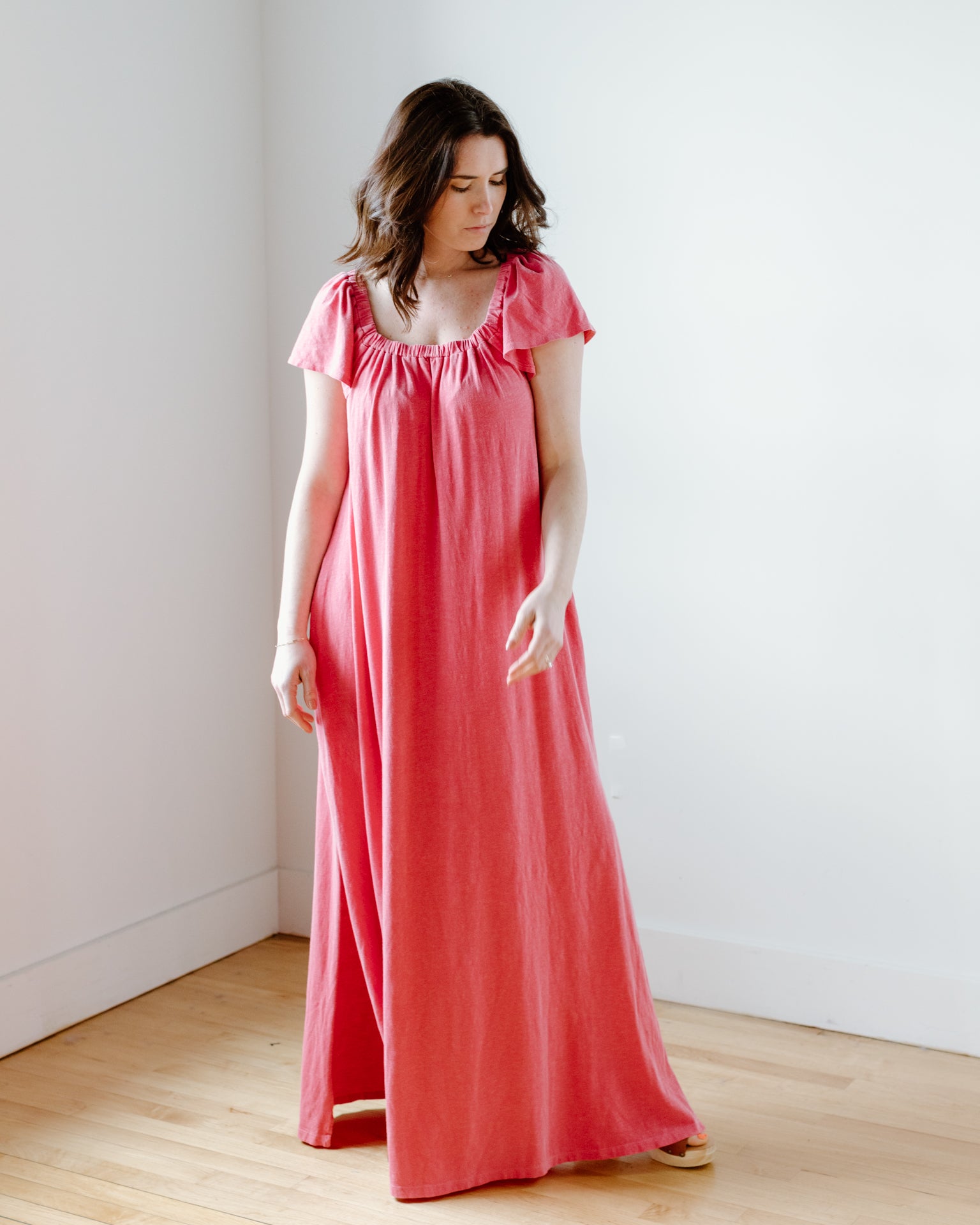 Sundry Maxi Trapeze Dress in Poppy- Bliss Boutiques