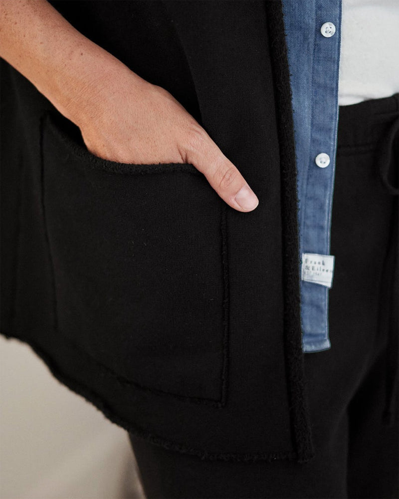 Tee Lab Clothing Beach Cardigan in Black