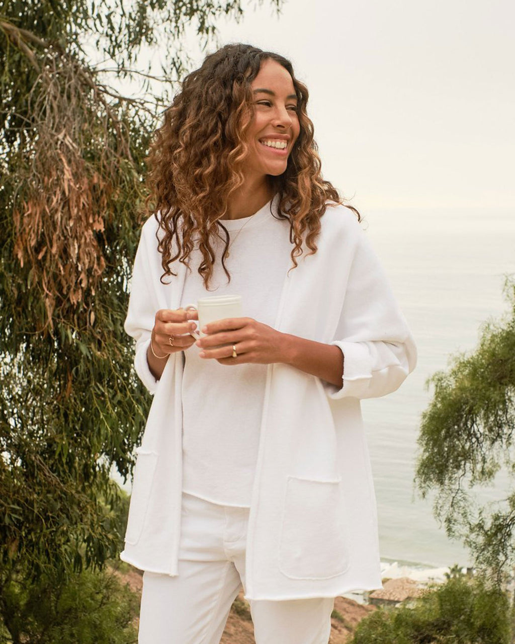 Frank & Eileen Barbara Cardigan in White - Bliss Boutiques