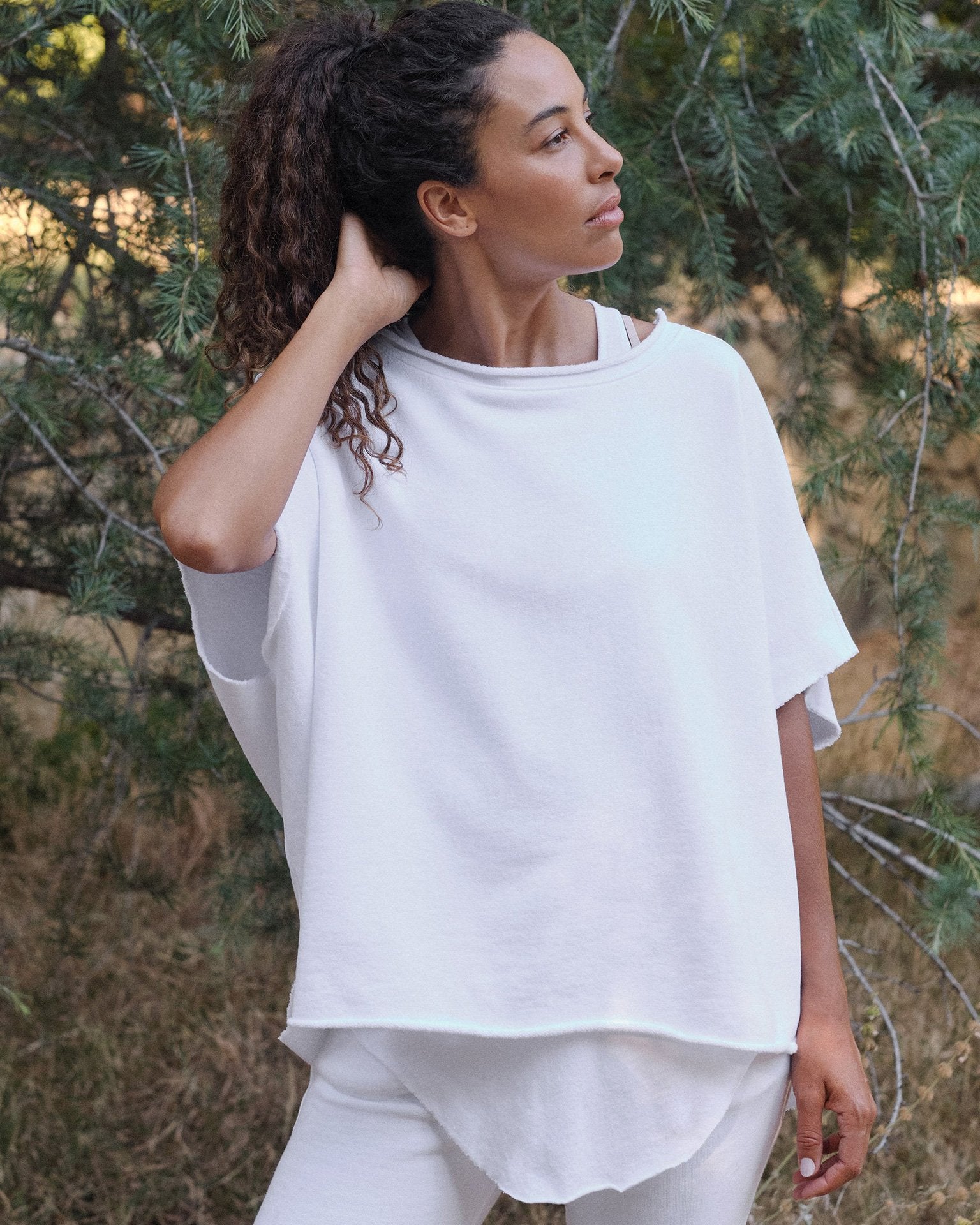 Olive Capelet in White