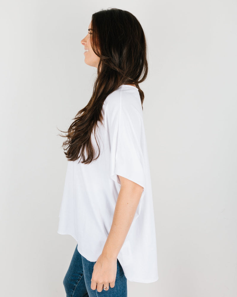 Tee Lab Clothing White / O/S Capelet Tee in White