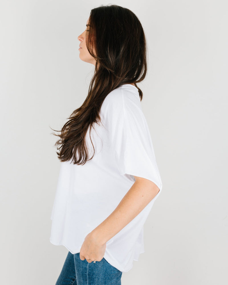 Tee Lab Clothing White / O/S Capelet Tee in White