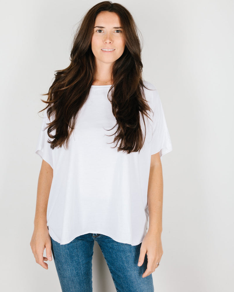 Tee Lab Clothing White / O/S Capelet Tee in White