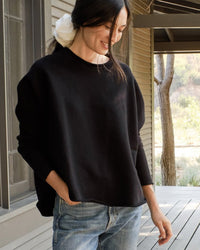 Frank & Eileen Anna Long Sleeve Capelet in Black 