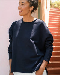 Frank & Eileen Anna Long Sleeve Capelet in British Royal Navy 